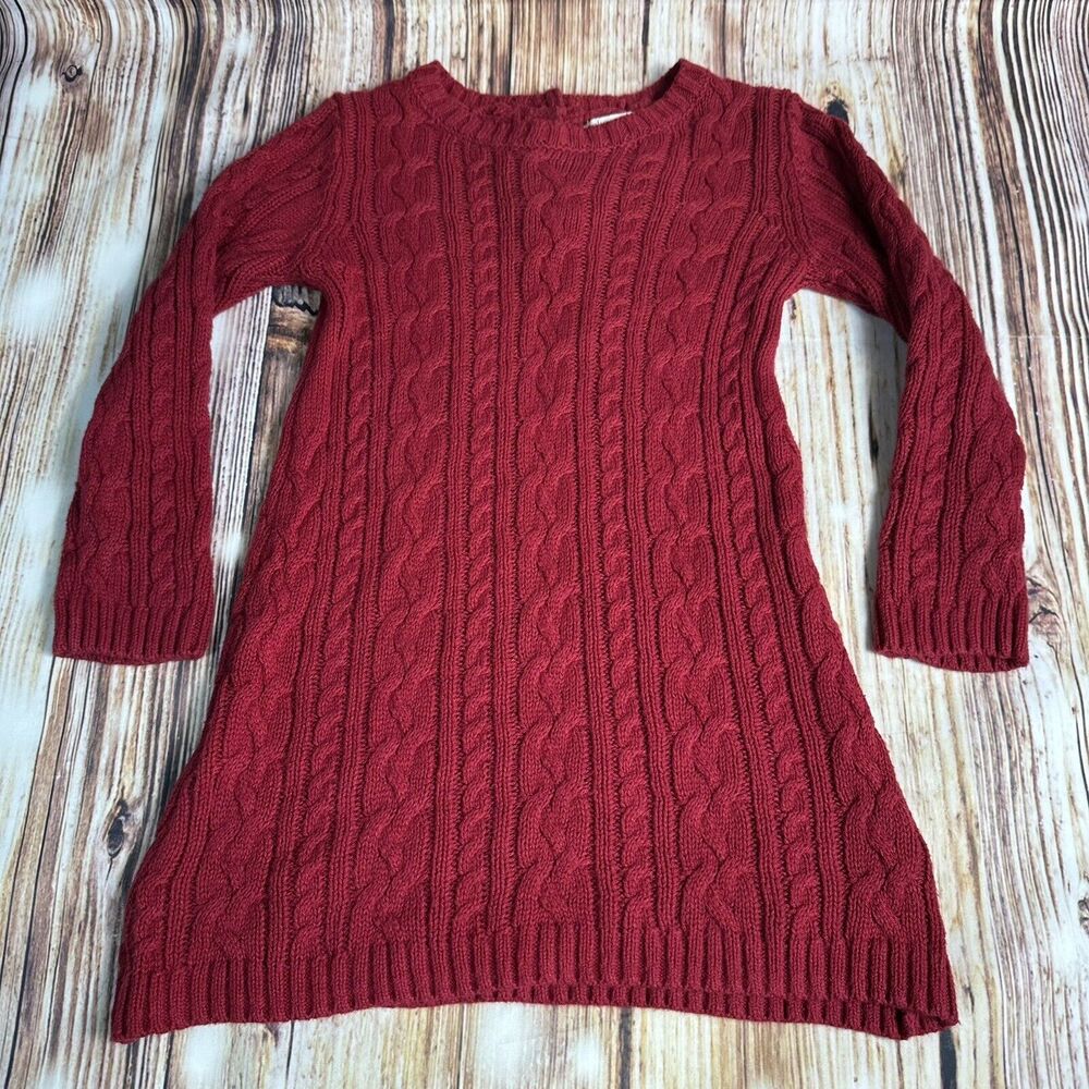 Catherine Malandrino Mini Girls Sz 18M Cable Knit Sweater Dress Leopard Vest Hat - Picture 2 of 10